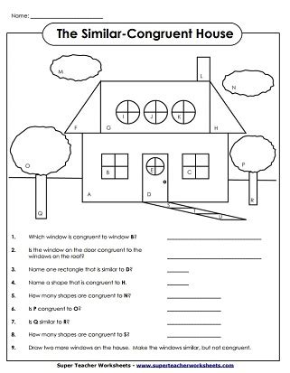 Jump to navigation jump to search. Geometry Worksheets : Congruent and Similar Shapes