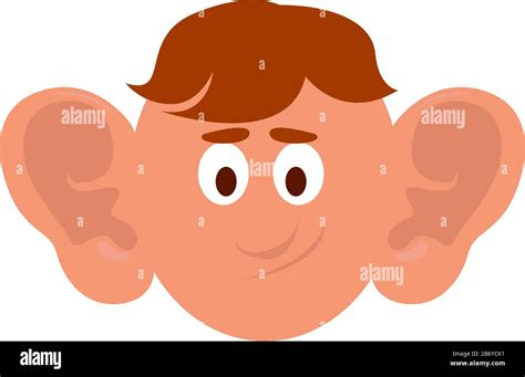 Boy With Big Ears Illustration Vector On White Background Stock