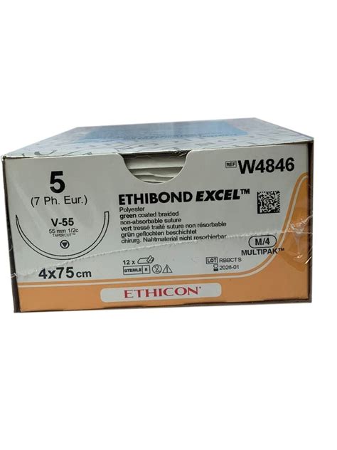 White Absorbable W4846 Ethibond Excel Surgical Suture Packaging Type