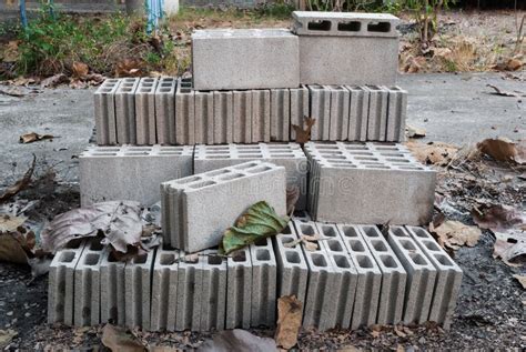 Horizontal Stack Of Autoclaved Aerated Concrete Masonry Units Stock