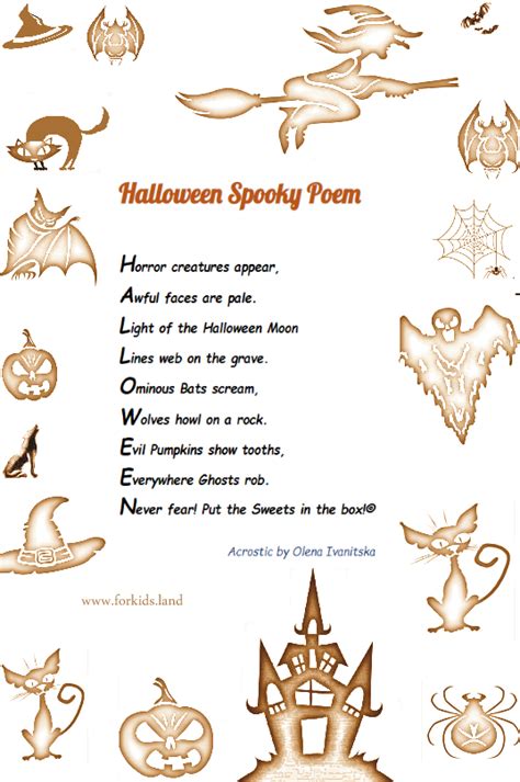 Card Halloween Spooky Poem Acrostic Halloween Poems Halloween Moon
