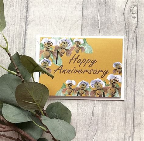 Happy Anniversary Orchid Card By Ruth Goodwin Love Card Etsy