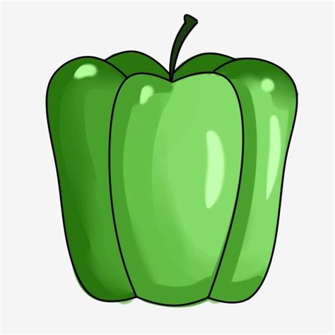 Green Pepper Vegetable Cartoon Illustration, Cartoon Illustration