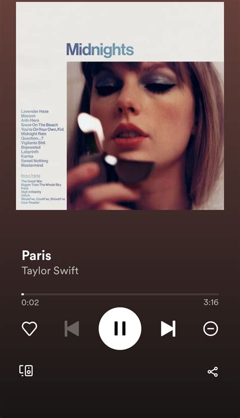 Paris Midnights Taylor Swift Music Recommendations Taylor Swift