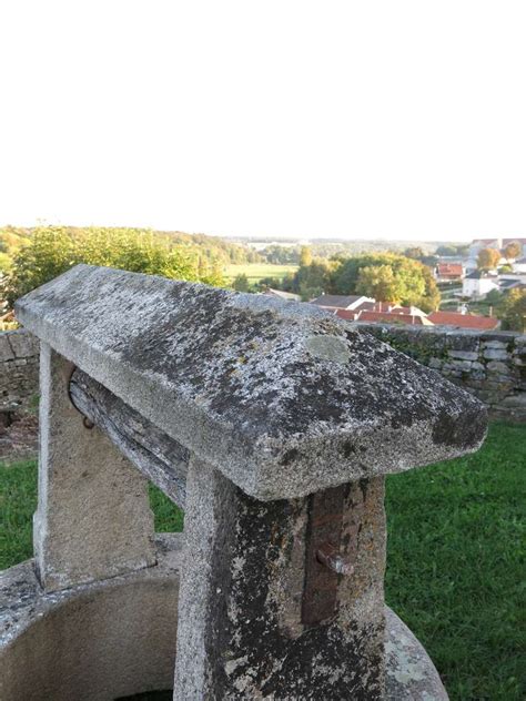 Earth toned limestone displaying a light beige background. Chateau Wishing-Well in Limestone from France Late 18th ...