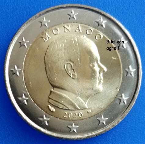 2 Euro Münze Monaco 2020 Stempelglanz Stgl Euromuenzen Agrelleu