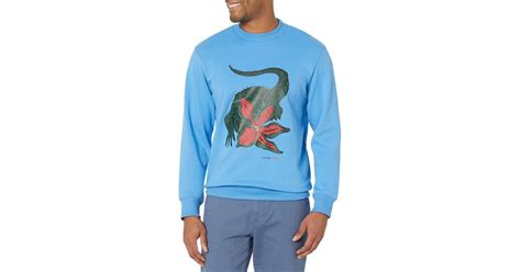lacoste long sleeve classic fit sex education netflix crew neck sweatshirt in blue for men lyst