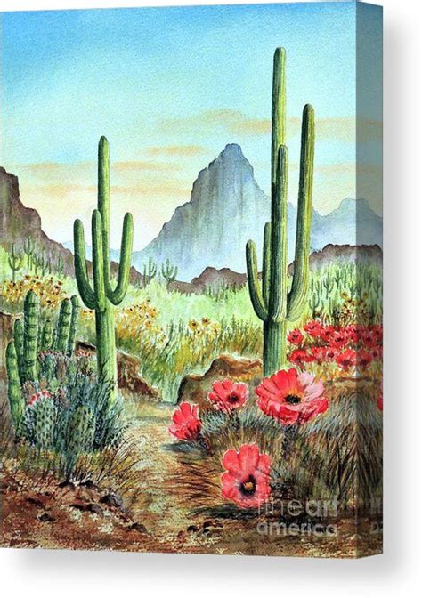 Desert Cacti After The Rains Canvas Print Canvas Art By Bill