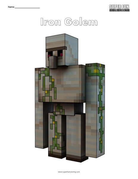 Minecraft Iron Golem Coloring Pages Free Coloring Pages