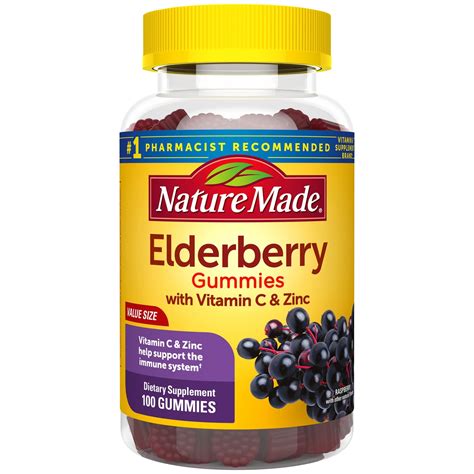 Nature Made Elderberry Gummies With Vitamin C And Zinc 100 Count