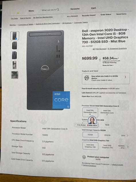 Dell Inspiron 3020s Desktop Computer Windows 11 Sarasota Fl Patch