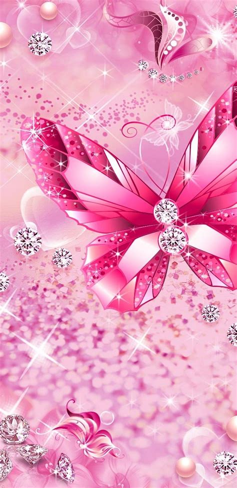 Pink Glittering Butterflies Pink Butterfly Hd Wallpaper Peakpx