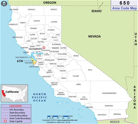 650 Area Code Map Where Is 650 Area Code In California