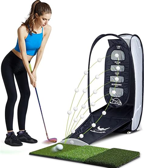 Golf Chipping Net Indoor Foldable Golf Practice Hitting Net With 6