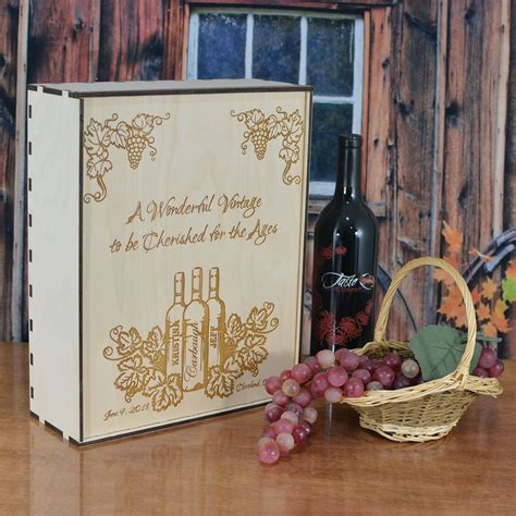 Enraved Wood Wine Box For 3 Bottles Personalized By You