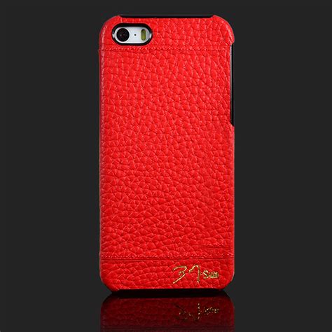 For Apple Iphone 5 5s Se Phone Case Back Cover Genuine Leather S Ch