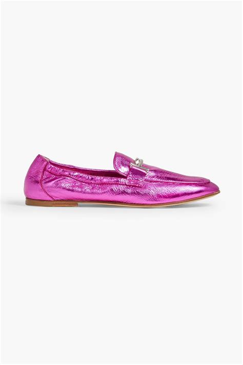 wholesale purchases double online outnet t metallic textured leather the loafers loafers by