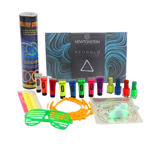 Neonglo 220 Pcs Party Kit With Glowing Stick Bracelets 3d And Glow Ball Connectors Uv Neon
