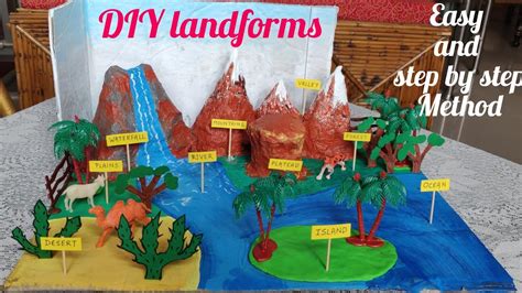 Diyhow To Make Landforms N Water Bodies School Project Youtube