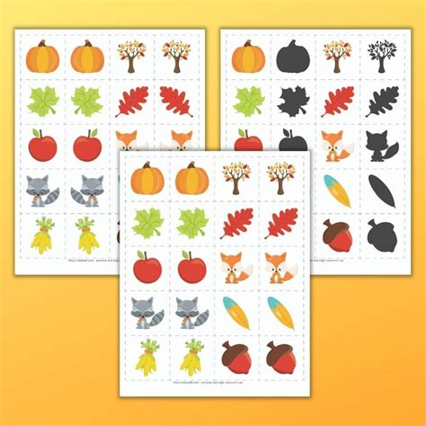 Free Printable Fall Matching Game