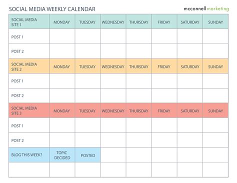 Weekly Social Media Calendar How To Create A Weekly Social Media