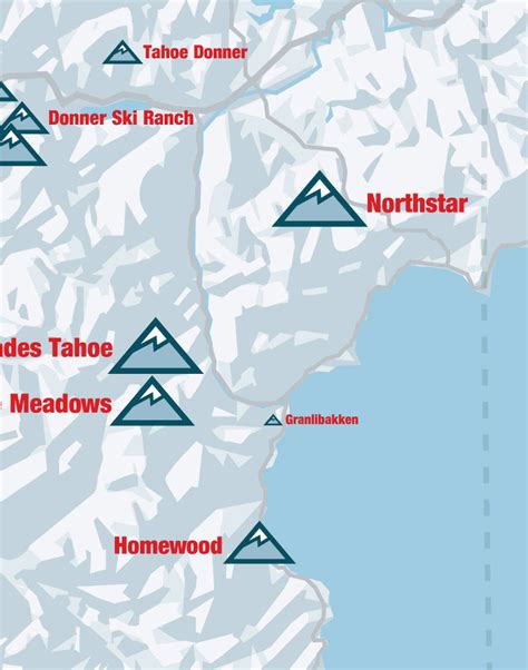 Lake Tahoe Ski Resorts Map 11x14 Print Best Maps Ever
