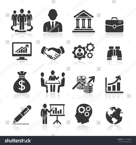 Business Icons Management And Human Resources Set1 Vector Eps 10
