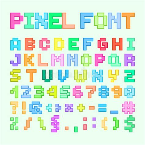 Ensemble De Pixel Art Alphabet De Lettres Et De Nombres Illustration