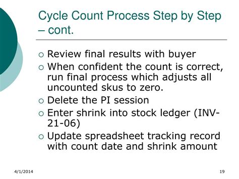 Cycle Count Procedure Template