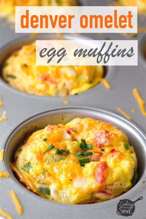 Denver omelet muffins recipe is full of cheese, onions, ham and peppers and are a great meal to make ahead. Denver Omelet Muffins - Cooking For My Soul