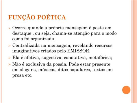 Além Da Função Poética Predomina No Poema Função Metalinguística Evidenciada