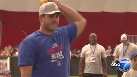 Rizzo went with a lester cubs jersey, while happ went with a cowboy hat, something lester wore frequently during his chicago days. Anthony Rizzo pitches in at kids' baseball camp - ABC7 Chicago