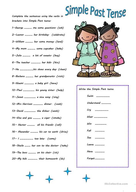 Simple Past Tense English Esl Worksheets For Distance Learning And