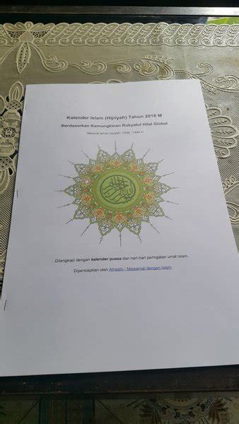 Jual Kalender Hijriyah Islam Terbaru Beserta Tanggal Penting Di Lapak