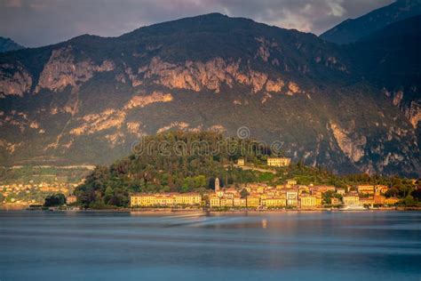 Idyllic Bellagio Village At Golden Sunset Lake Como Northern Italy Stock Image Image Of Town