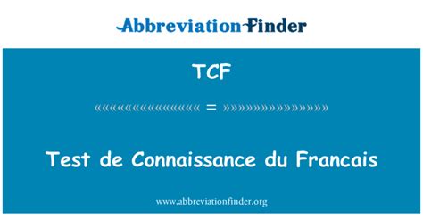Definição De Tcf De Teste Connaissance Du Francais Test De