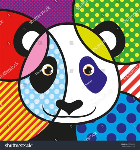 Pop Art Panda Hipster Bear Vector Stock Vector 437660224 Shutterstock