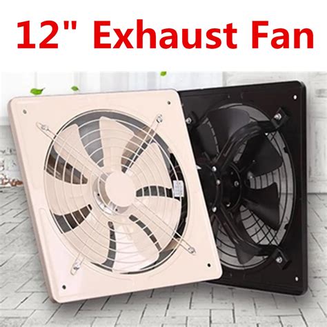 Black 12 Inch Exhaust Fan High Speed Air Extractor Window Ventilation
