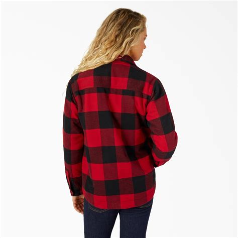 Dickies Womens Sherpa Lined Flannel Chore Coat