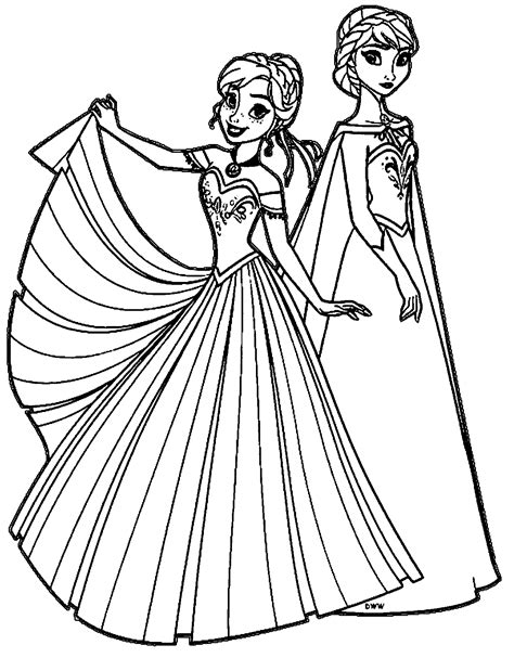 Elsa And Anna Coloring Pages - Coloring Home