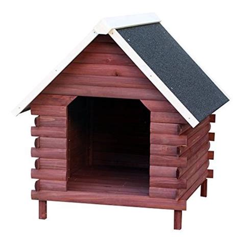 Pawhut Wooden Log Cabin Elevated Outdoor Dog House