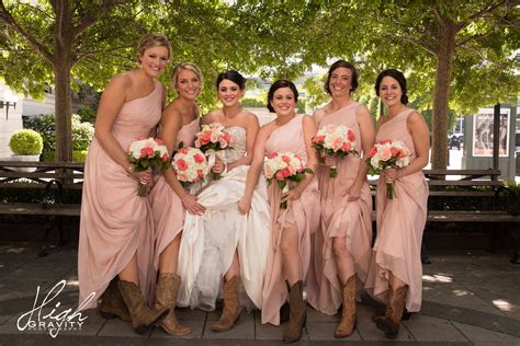 Rustic Inspired Wedding Love The Bride And Bridesmaids In Cowboy Boots