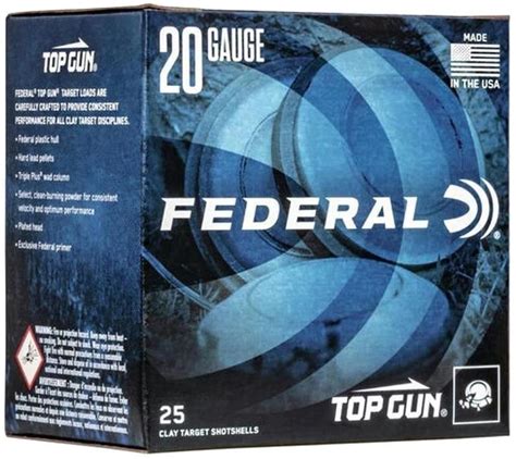 Federal Top Gun Target Load Shotgun Ammo 20ga 2 3 4 2 1 2 De 7 8oz 8 250rds Case