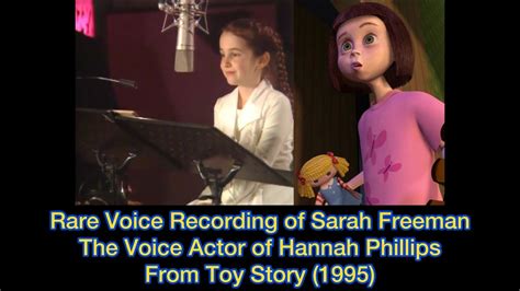 Rare Voice Recording Of Sarah Freeman The Voice Actor Of Hannah