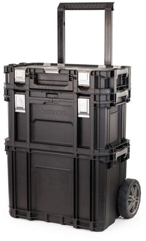It is a combination of several storage boxes that you can stack together to store. Husky 22 In. Connect Rolling System Portable Tool Box ...