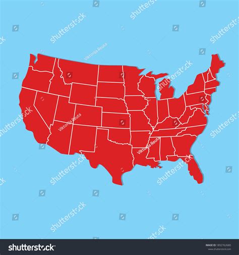 Vector Illustration Usa Map States Territories Stock Vector Royalty