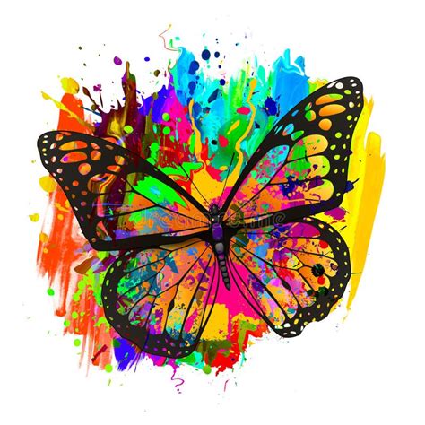 Abstract Background Art With Butterfly Graphic Design Concept Stock