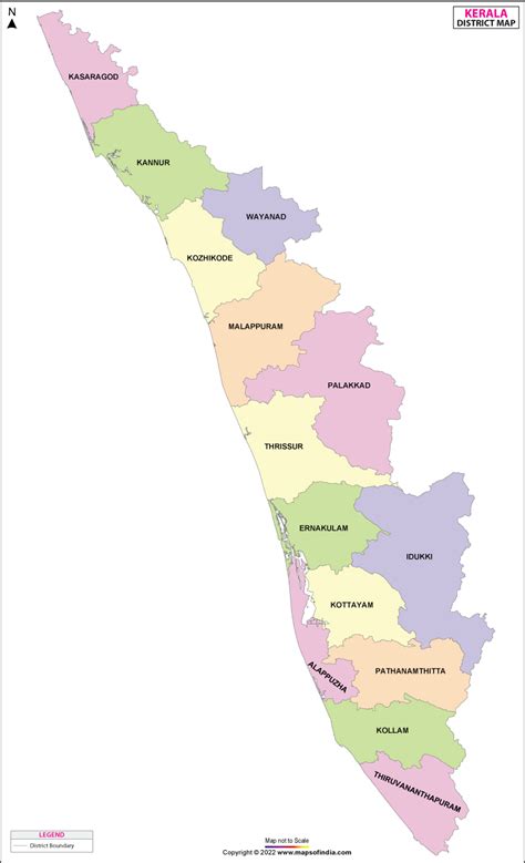 Find District Map Of Kerala Map Showing All The Districts Of Kerala With Their Respective