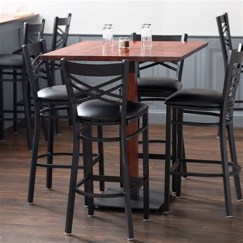 Lancaster Table And Seating 36 Square Solid Wood Live Edge Bar Height