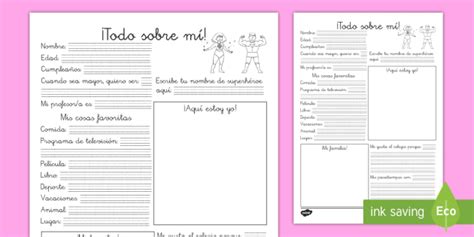 Ficha De Actividad ¡todo Sobre Mí Hecho Por Educadores